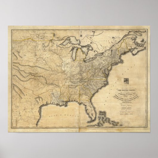 Eine neue und richtige Karte der Staaten Poster (Vorne)