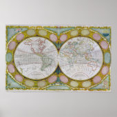 Eine neue und richtige Karte der Welt, 1770-97 Poster (Vorne)