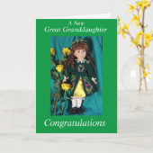 Eine neue Urgroßmutter Karte (Gelbe Blume)