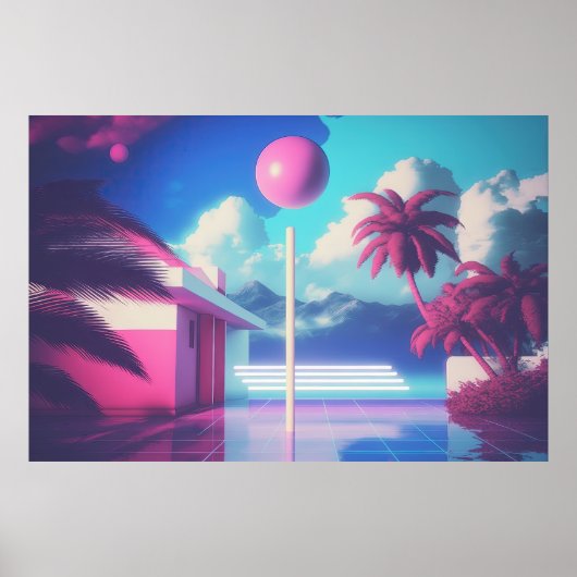 Eine neue Welle der Nostalgie: Eine Vaporwave-Reis Poster (Vorne)