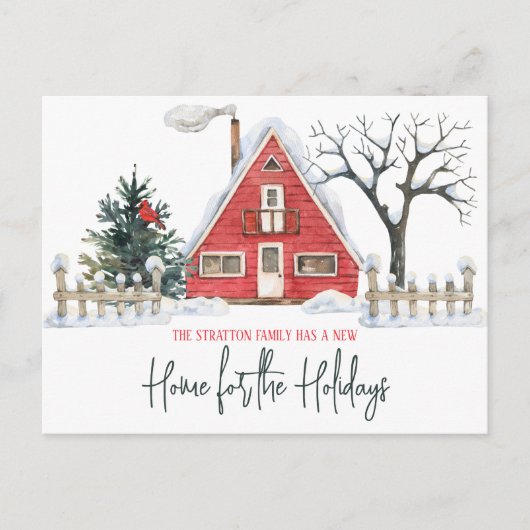 Eine neue Zuhause für den Urlaub, Hütte bewegen Postkarte (Vorderseite)