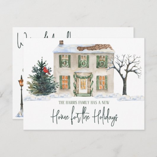 Eine neue Zuhause für die Holidays Moving Annoucem Postkarte (Vorne/Hinten)