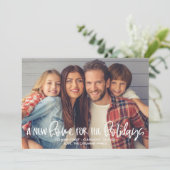 Eine neue Zuhause für die Weihnachtskarte des Foto Einladung (Stehend Vorderseite)