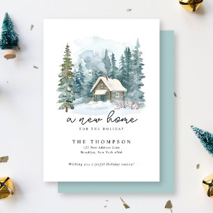 Eine neue Zuhause Holiday Handwriting-Kalligrafie Ankündigung