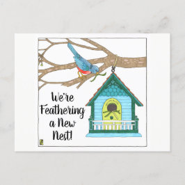Eine neues Nest-blaues Vogel-Haus-neue Ankündigungspostkarte