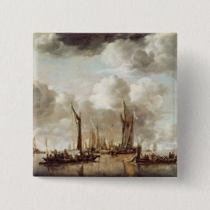 Eine niederländische Yacht, die einen Gruß Button