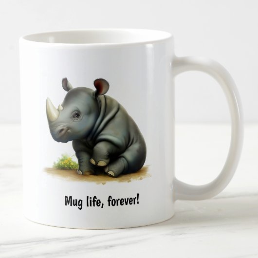 Eine Niedliche, 3D gestrichene Rhinoceros-Kaffeema Kaffeetasse