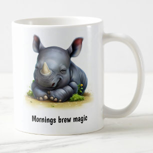 Eine Niedliche, 3D gestrichene Rhinoceros-Kaffeema Kaffeetasse