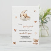 EINE NIEDLICHE BROWBAR-BABYSHOWER-EINLADUNG EINLADUNG (Stehend Vorderseite)