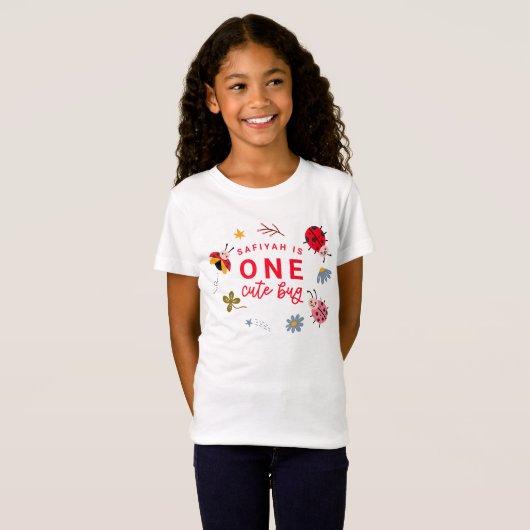 Eine Niedliche Bug Ladybug Girl Birthday Party T-Shirt (Vorne ganz)