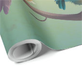 Eine niedliche Cartoon-Vogelparade in lebhaften Fa Geschenkpapier (Rolleneckpunkt)