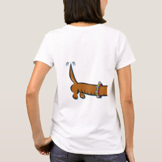 Eine Niedliche Dackel mit Rentierfäule T-Shirt