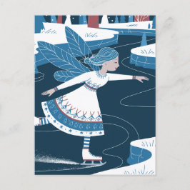 Eine niedliche Eisfee mit blauen Flügeln Postkarte