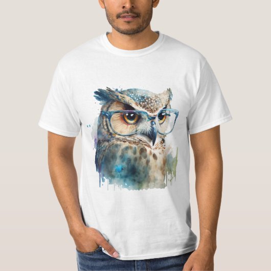 Eine Niedliche Eule mit Brille T-Shirt (Vorderseite)