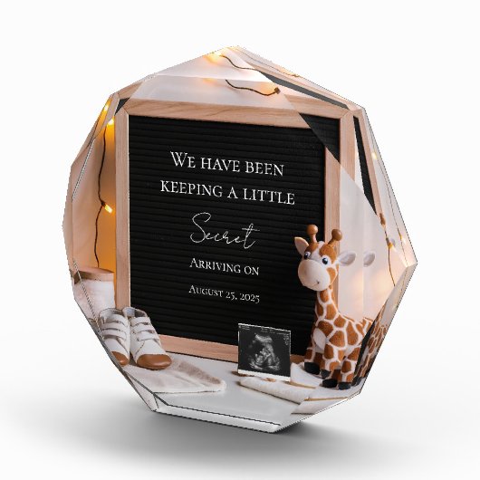 Eine niedliche fröhliche Ankündigung einer Schwang Fotoblock (Rechts)