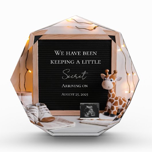 Eine niedliche fröhliche Ankündigung einer Schwang Fotoblock (Vorderseite)