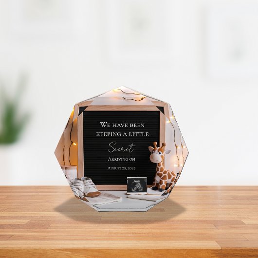 Eine niedliche fröhliche Ankündigung einer Schwang Fotoblock