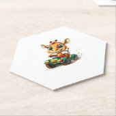 Eine Niedliche Giraffe, die ein Auto auf der Straß Untersetzer (angewinkelt)