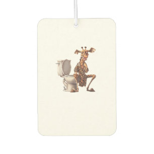 Eine Niedliche Giraffe in Pajamas auf einer Toilet Autolufterfrischer