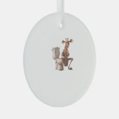 Eine Niedliche Giraffe in Pajamas auf einer Toilet Ornament Aus Glas (Vorderseite Rechts)