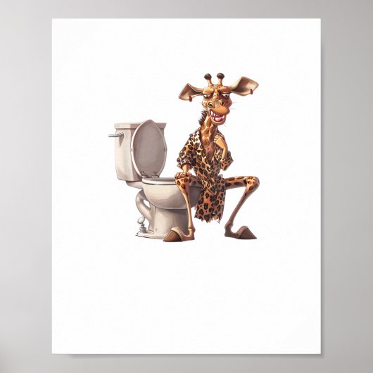 Eine Niedliche Giraffe in Pajamas auf einer Toilet Poster (Vorne)