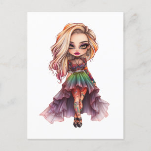 Eine Niedliche Girl Halloween Design Collection 11 Feiertagspostkarte