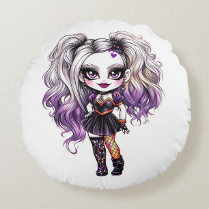 Eine Niedliche Girl Halloween Design Collection 18 Rundes Kissen
