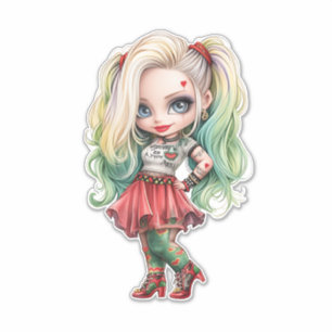 Eine Niedliche Girl Halloween Design Collection 9 Aufkleber