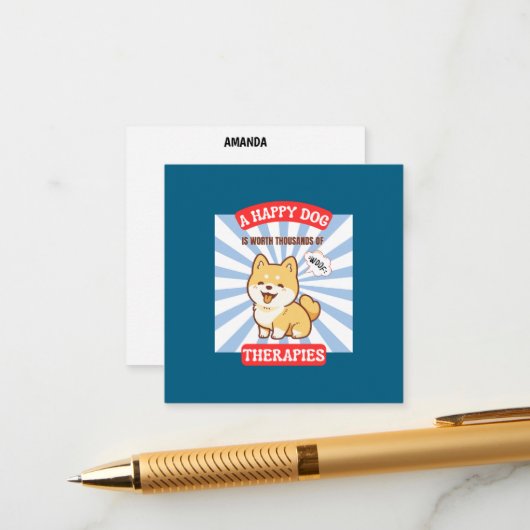 Eine Niedliche Hundekarte Begleitkarte (Vorderseite/Rückseite Beispiel)