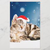 Eine Niedliche Katze, die einen Weihnachtsschnee i Briefpapier (Vorderseite)