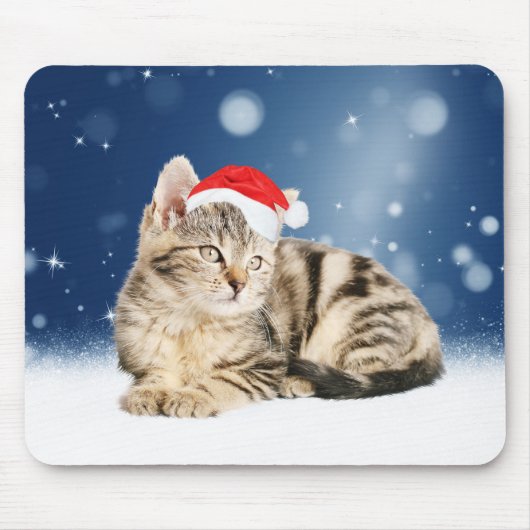 Eine Niedliche Katze, die einen Weihnachtsschnee i Mousepad (Vorne)