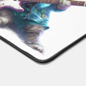 Eine Niedliche Katze spielt Electro Guitar Schreibtischunterlage (Ecke)