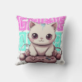 Eine Niedliche Kawaii Gamer Cat, Spiel über Kissen (Rückseite)