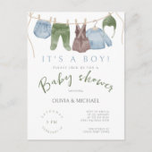 eine Niedliche Kinderkleidung Babydusche Postkarte (Vorderseite)