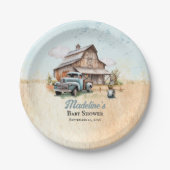 Eine Niedliche kleine Bauer-Babydusche Pappteller (Vorderseite)