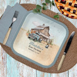 Eine Niedliche kleine Bauer-Babydusche Pappteller<br><div class="desc">Rustikale Stallhalle und Lieferwagen LKW Baby Shower Accessoires zu paaren mit unserem "Ein Niedlicher Kleiner Bauer ist auf dem Weg" Baby Dusche Einladung Design.</div>