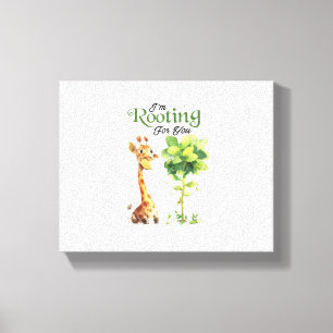 Eine Niedliche kleine Giraffe mit dem Baum, rutsch Leinwanddruck