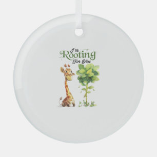 Eine Niedliche kleine Giraffe mit dem Baum, rutsch Ornament Aus Glas