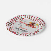 Eine Niedliche kleine Ladybug ist auf dem Weg zur Pappteller (Schrägansicht)