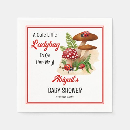 Eine Niedliche kleine Ladybug ist auf dem Weg zur  Serviette (Vorderseite)