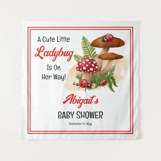 Eine Niedliche kleine Ladybug ist auf dem Weg zur Wandteppich (Vorderseite)