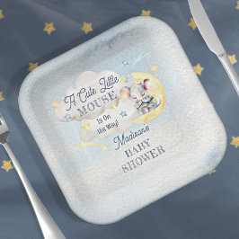 Eine Niedliche kleine Maus ist unterwegs Kinderdus Pappteller