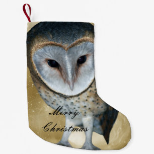 Eine niedliche kleine Schleiereulephantasie Kleiner Weihnachtsstrumpf