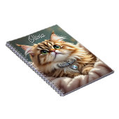 Eine Niedliche Personalisierte Fluffy Tabby Cat Notizblock (Rechte Seite)