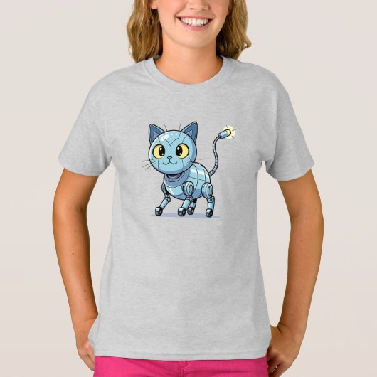 Eine niedliche Roboterkatze des 21. Jahrhunderts! T-Shirt (Vorderseite)