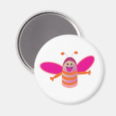 Eine niedliche rosa Biene Magnet (Vorderseite/Rückseite)