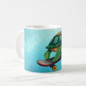 Eine niedliche Schildkröte auf einem Skateboard Kaffeetasse (Vorderseite Links)