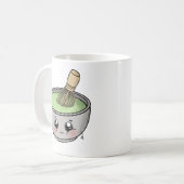 Eine niedliche Schüssel Matcha Tee - Kawaii Kaffeetasse (Vorderseite Links)