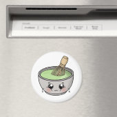 Eine niedliche Schüssel Matcha Tee - Kawaii Magnet (In Situ (Geschirrspüler))