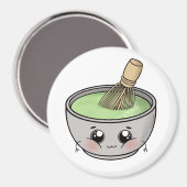 Eine niedliche Schüssel Matcha Tee - Kawaii Magnet (Vorderseite/Rückseite)